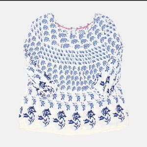 Joules blue and white blouse size us 4